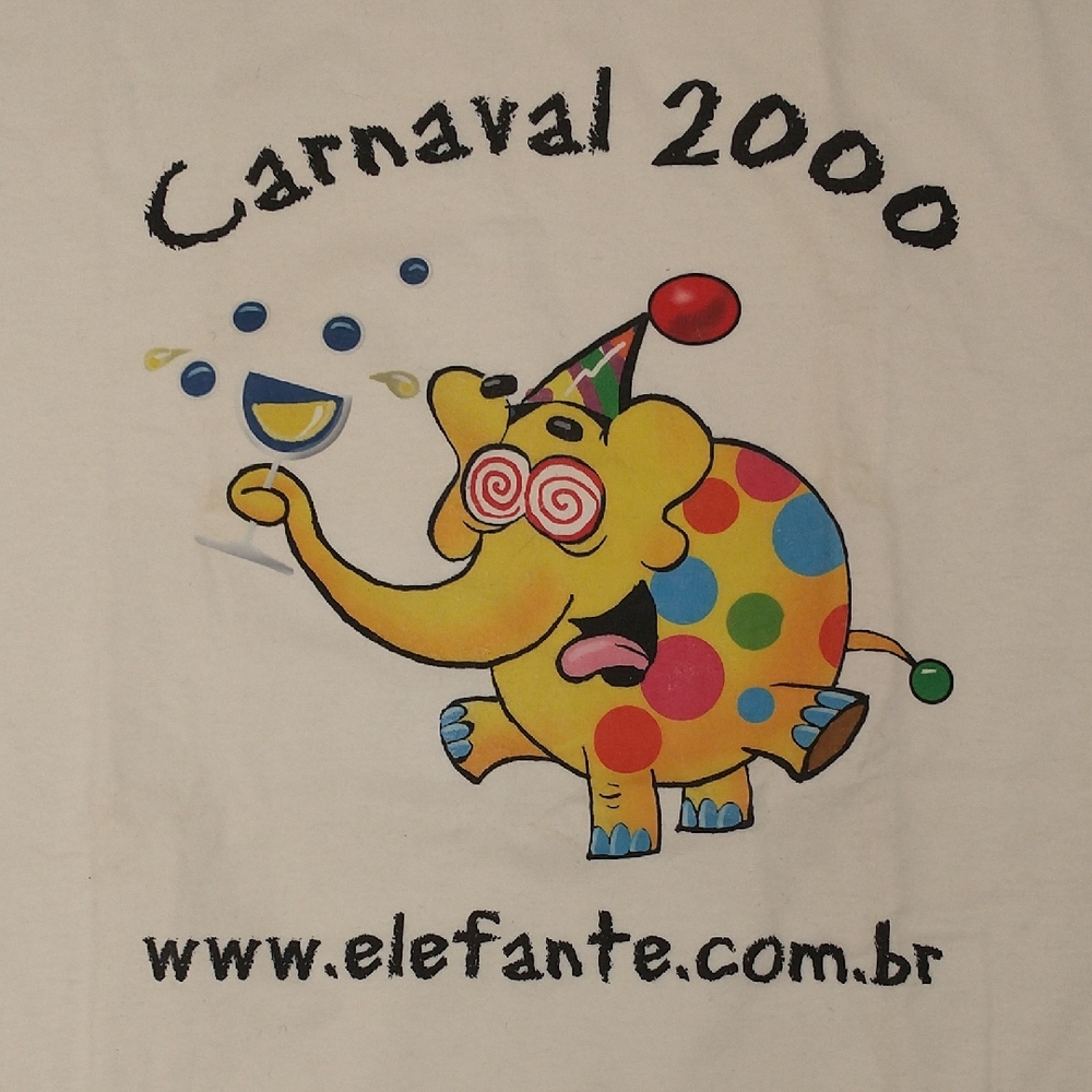 Carnival 2000 Millennium Y2K T Shirt Unworn 100% Cotton Soft Party elefante Fun